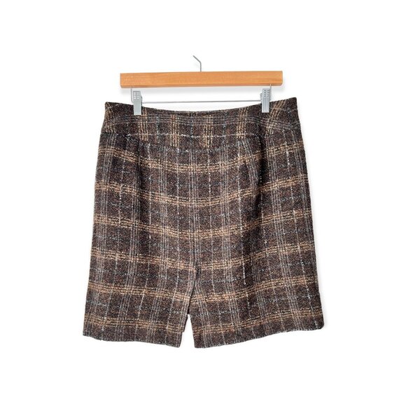 Dolce & Gabbana Brown Metallic Plaid Tweed Mini Skirt - Picture 3 of 9